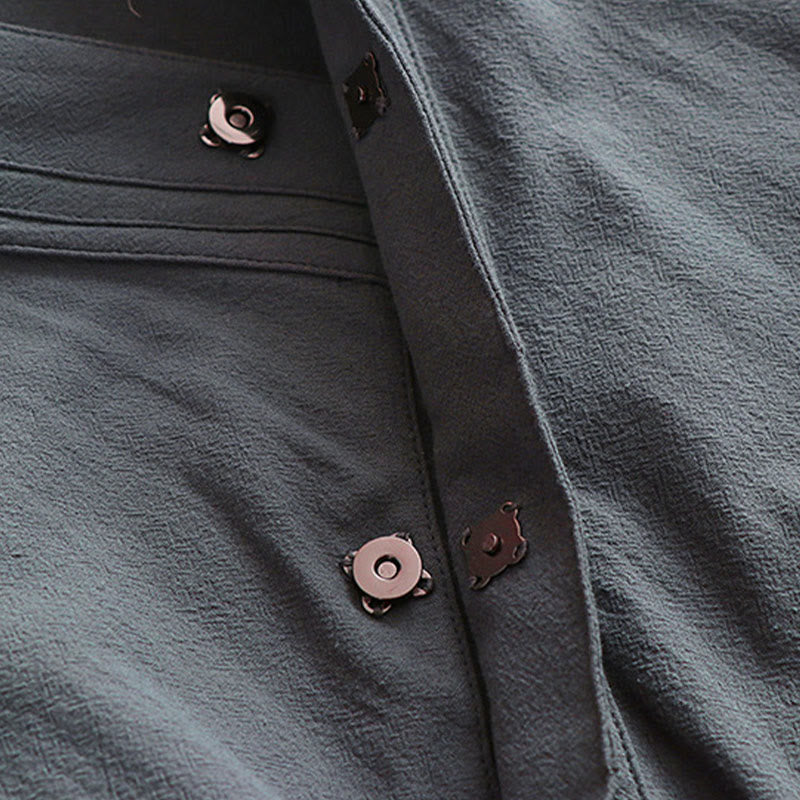 Buddha Stones 2Pcs Wudang Tai Chi Ceremony Solid Long Sleeve Men's Taoist Long Robe Kimono Sleeveless Vest Suit - image 15