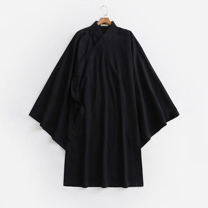 Buddha Stones Wudang Traditional Tai Chi Ceremony Long Wide Sleeve Men's Taoist Long Robe - Black - US/UK/AU54，EU64 (9XL) - image 0
