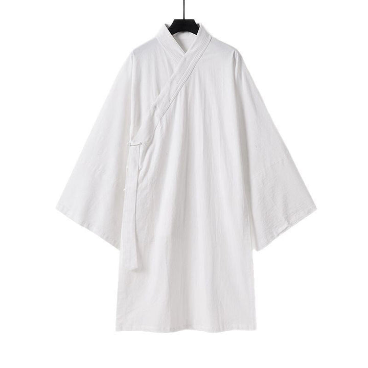 Buddha Stones Wudang Traditional Tai Chi Ceremony Three Quarter Sleeve Men's Taoist Long Robe - image 2