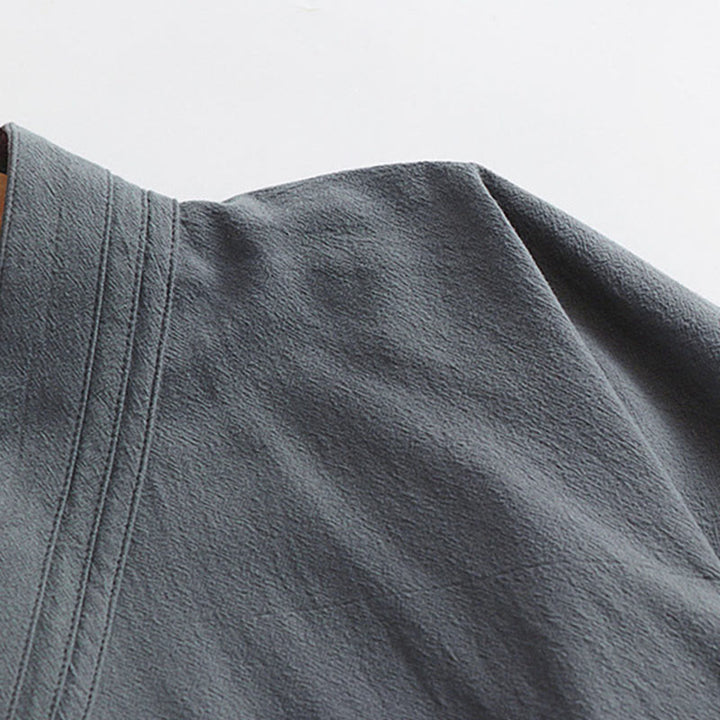 Buddha Stones Wudang Traditional Tai Chi Ceremony Three Quarter Sleeve Men's Taoist Long Robe - image 6