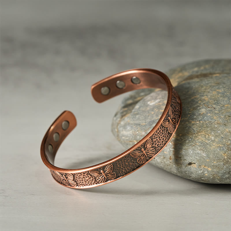 Buddha Stones Copper Open Butterfly Balance Self Care Adjustable Cuff Bracelet Bangle - image 1