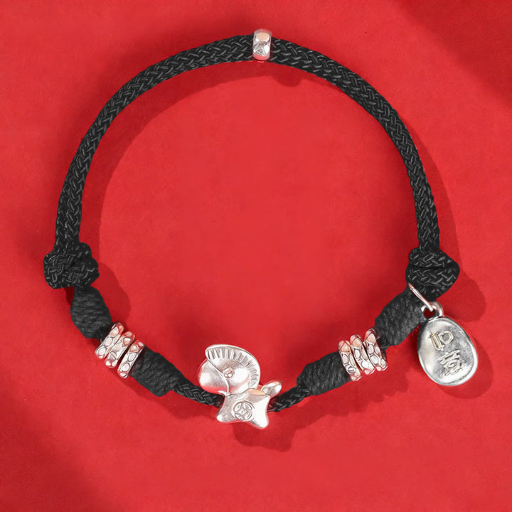 Buddha Stones 999 Sterling Silver Year Of The Horse Freedom String Bracelet - Black Rope(Wrist Circumference: 14-21cm) - image 14