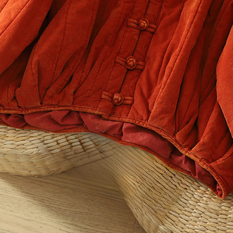 Buddha Stones Winter Frog-button Polyester Long Sleeve Corduroy Women's Jacket  - image 7