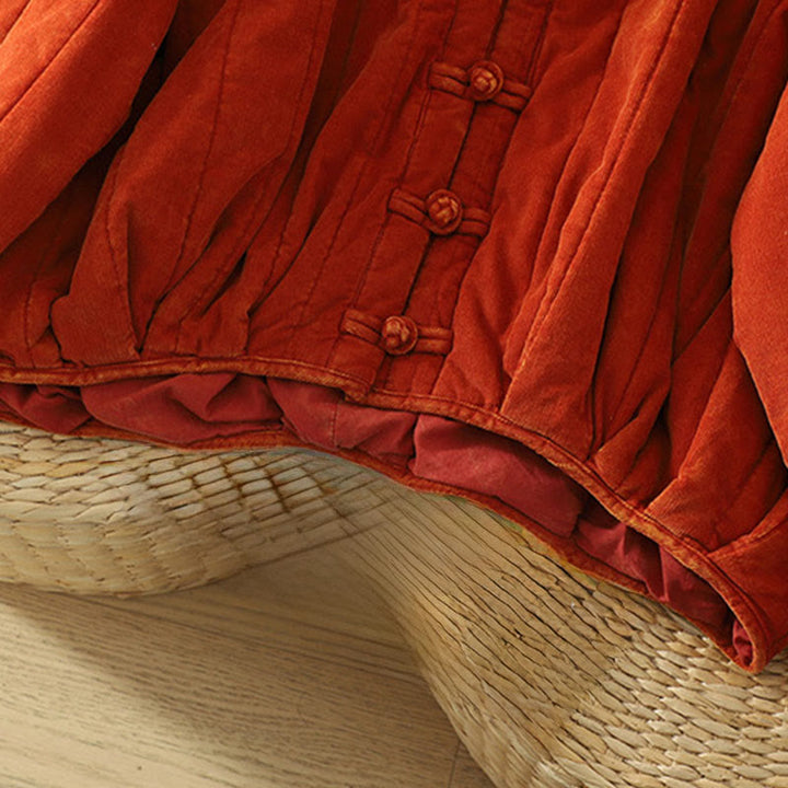 Buddha Stones Winter Frog-button Polyester Long Sleeve Corduroy Women's Jacket  - image 7