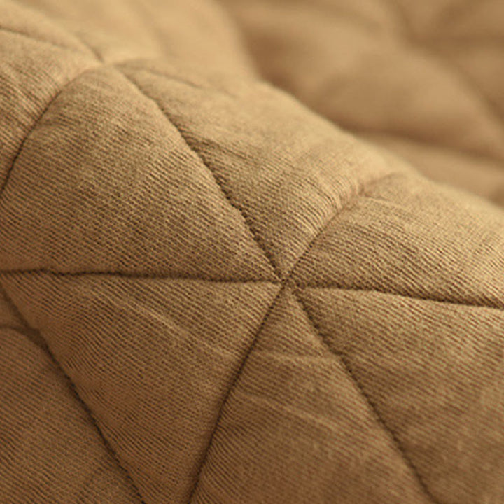 Buddha Stones Winter Cotton Long Sleeve Diamond Pattern Women's Thermal Jacket With Pockets - image 15