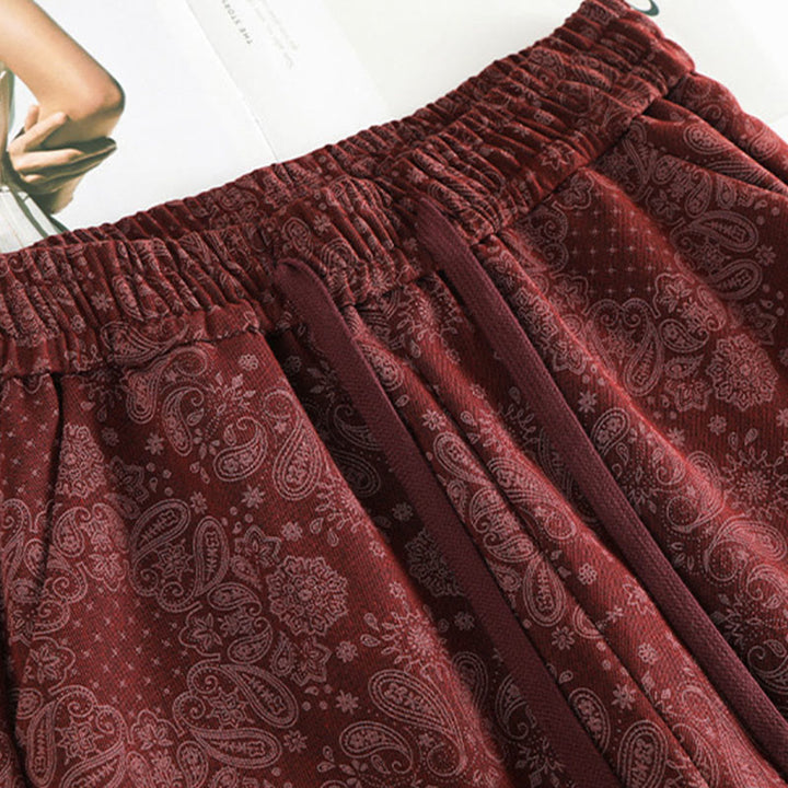 Buddha Stones Casual Floral Pattern Polyester Women's Wide Leg Pants With Pockets - image 8