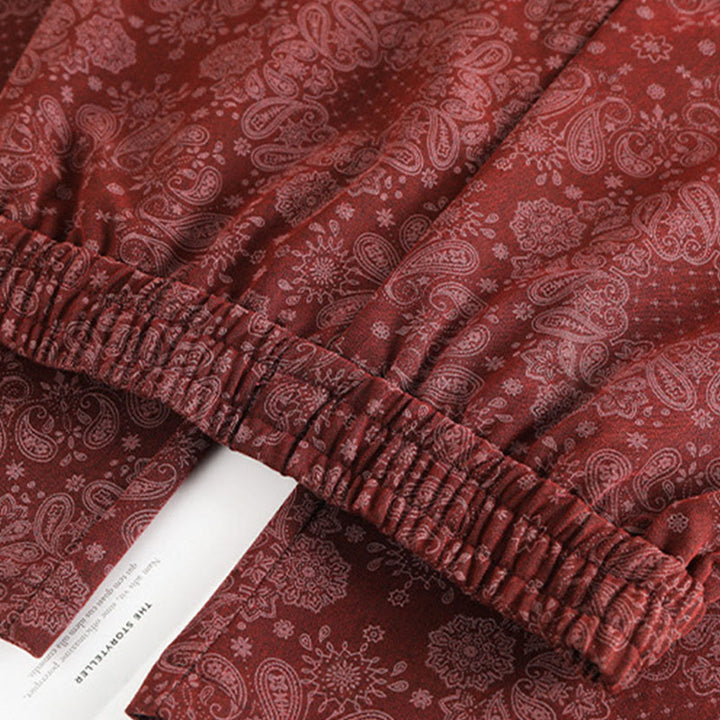 Buddha Stones Casual Floral Pattern Polyester Women's Wide Leg Pants With Pockets - image 10