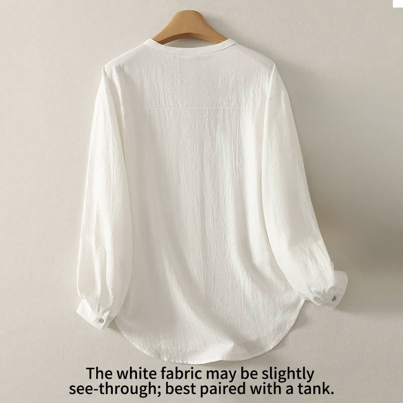 Buddha Stones Fall Crew Collar Long Sleeve Women's Polyester Shirt With Pockets - image 12