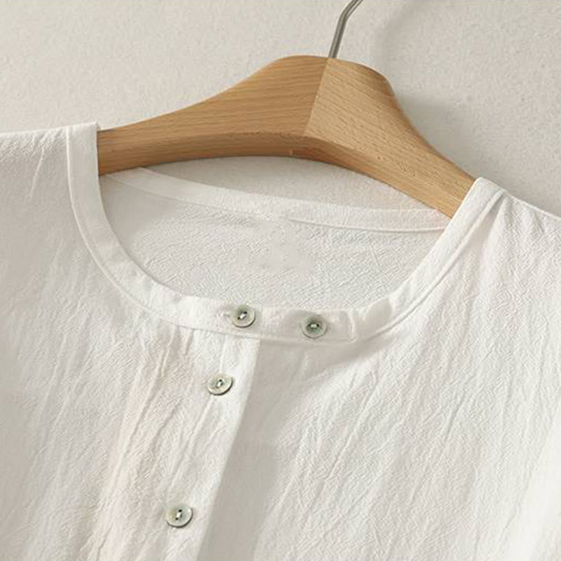 Buddha Stones Fall Crew Collar Long Sleeve Women's Polyester Shirt With Pockets - image 13