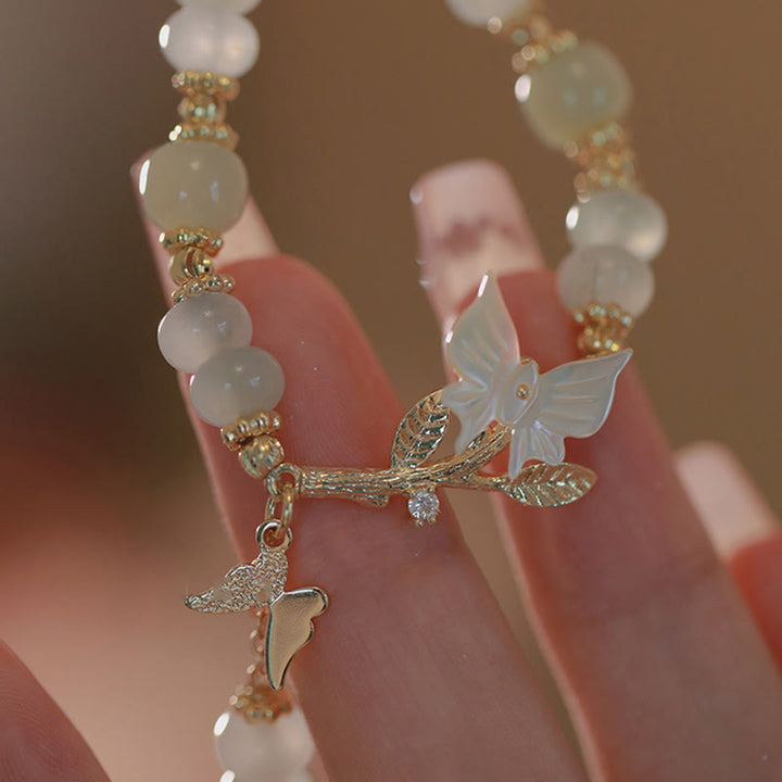 Buddha Stones Butterfly Charm Hetian Jade Adjustable Chain Prosperity Bracelet - image 11