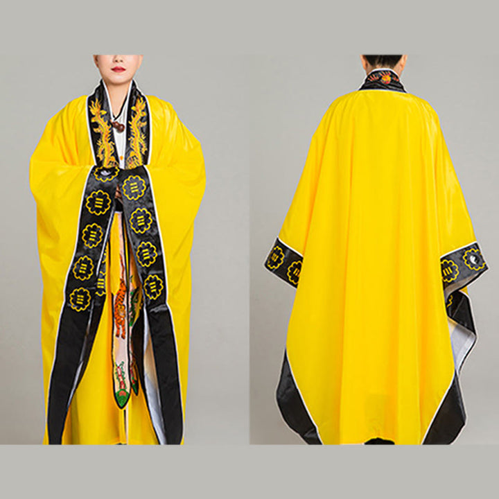 Buddha Stones Wudang Embroidery Dragon Tiger Long Wide Sleeve Unisex Taoist Robe Kimono For Qigong Ceremony - image 10