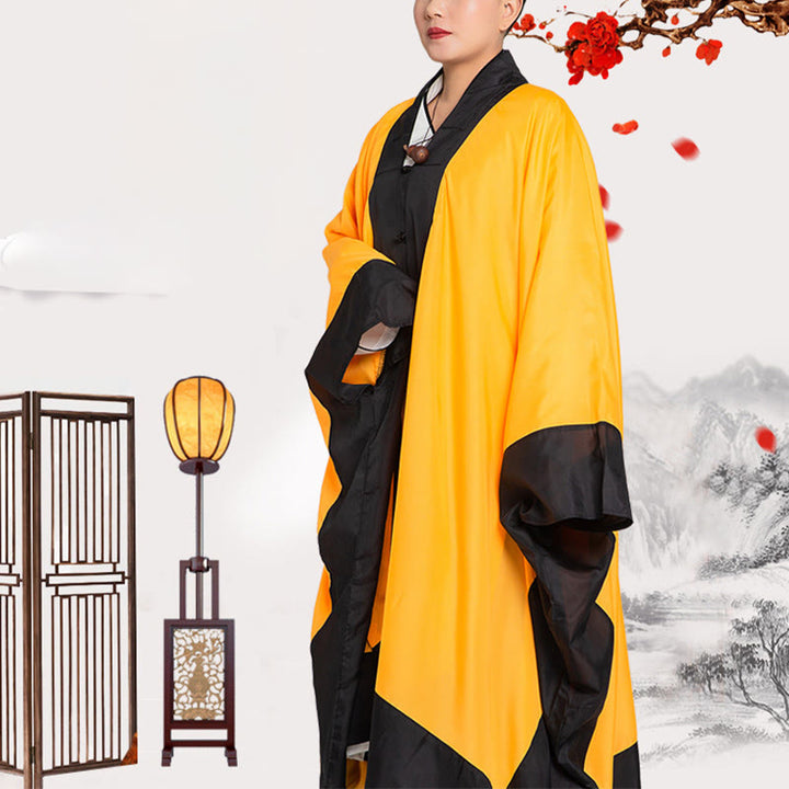 Buddha Stones Wudang Solid Color Long Wide Sleeve Unisex Taoist Robe Kimono For Qigong Tai Chi Ceremony - image 6