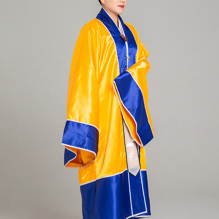 Buddha Stones Wudang Crane Embroidery Long Wide Sleeve Unisex Taoist Robe Gown Kimono For Qigong Tai Chi Ceremony - image 9