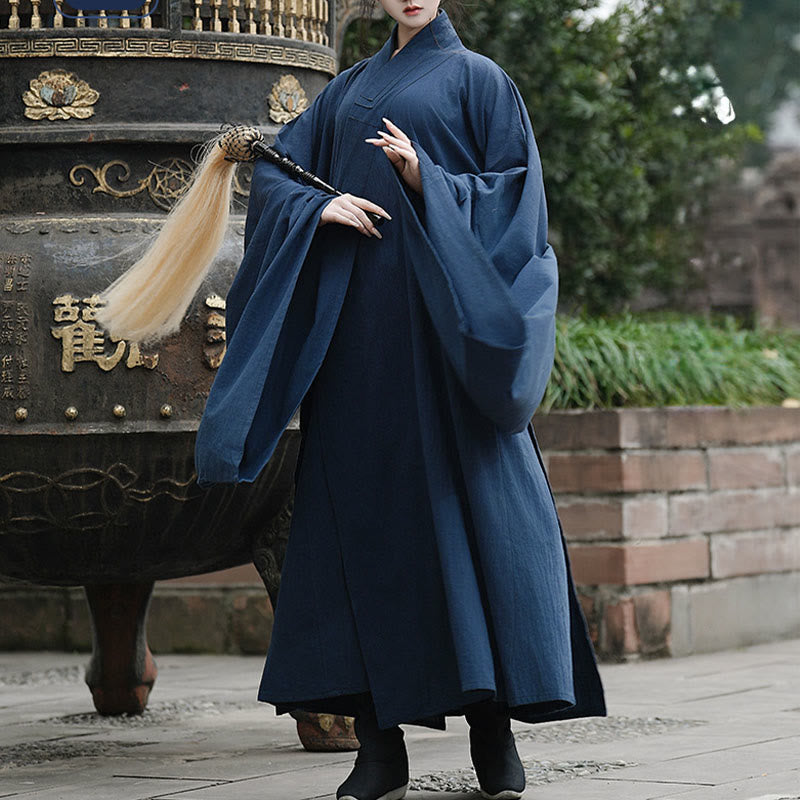 Buddha Stones Fall Winter Wudang Traditional Tai Chi Martial Arts Ceremony Linen Long Sleeve Unisex Taoist Long Robe - image 4