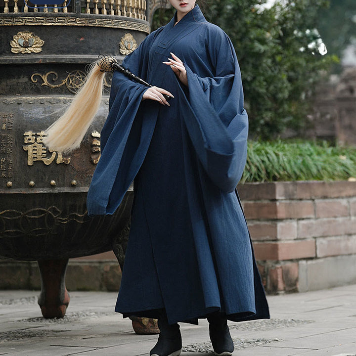 Buddha Stones Fall Winter Wudang Traditional Tai Chi Martial Arts Ceremony Linen Long Sleeve Unisex Taoist Long Robe - image 4