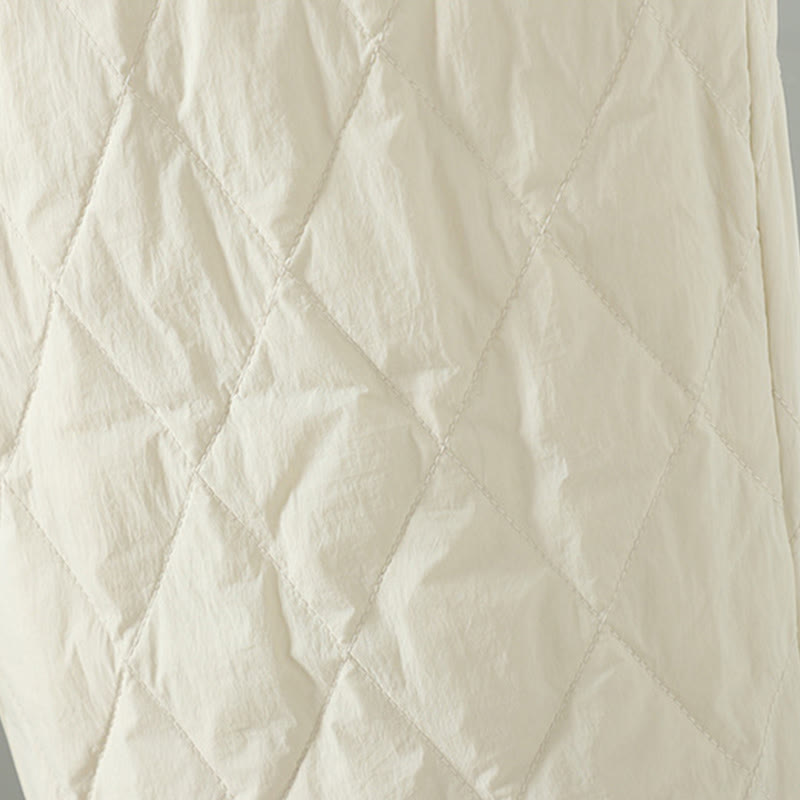 Buddha Stones Pink Flower Rhombus Pattern Cotton Thick Women's Pants With Pockets - image 6