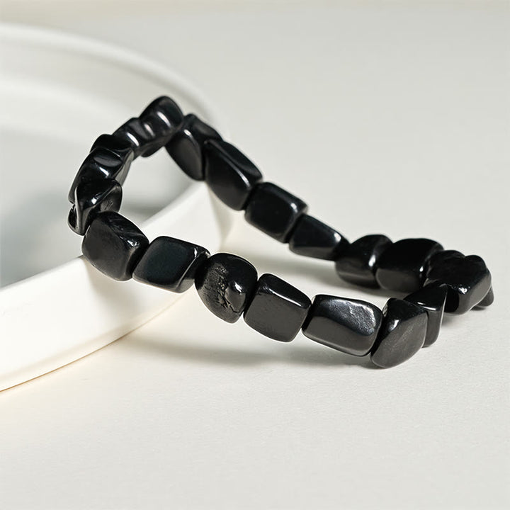 Buddha Stones 8mm Natural Authentic Shungite Stone Protection Beaded Bracelet - image 2