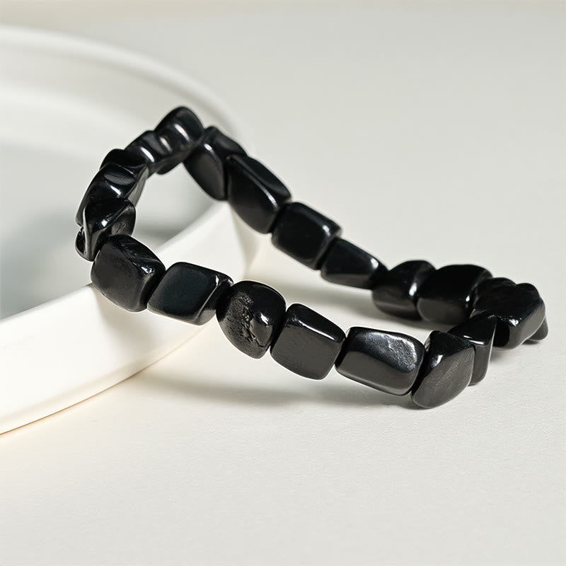 Buddha Stones 8mm Natural Authentic Shungite Stone Protection Beaded Bracelet - image 2
