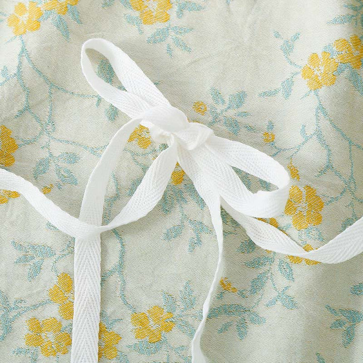 Buddha Stones 2pcs Colorful Floral Leaf Long Sleeve V-Neck Shirt Pants Cotton Pajamas Set With Pockets - image 8