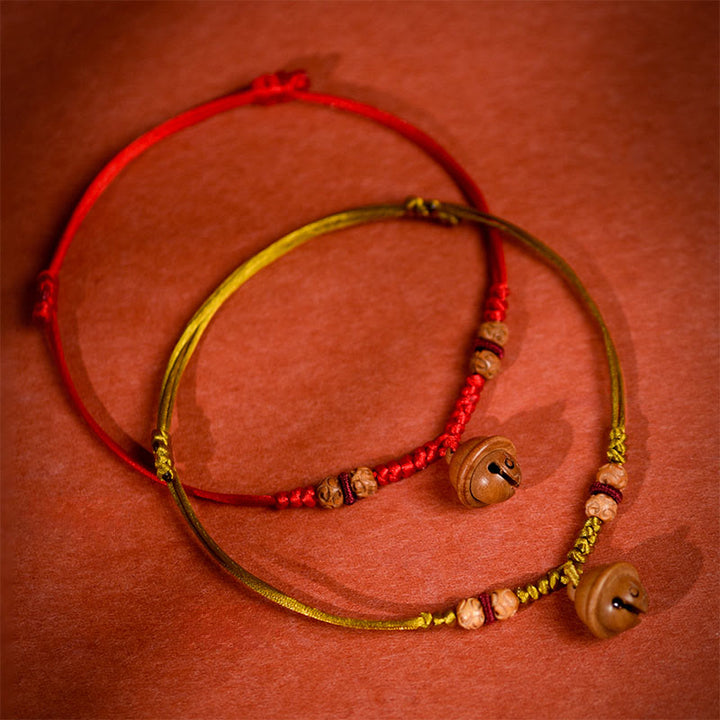 Buddha Stones Red String Peach Wood Bead Bell Strength Adjustable Cats Small Dogs Pet Collar - image 16