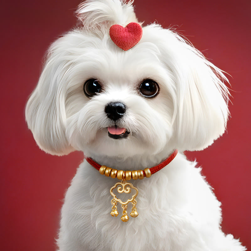 Buddha Stones Red String Bead Protection Adjustable Cats Small Dogs Pet Collar - image 10