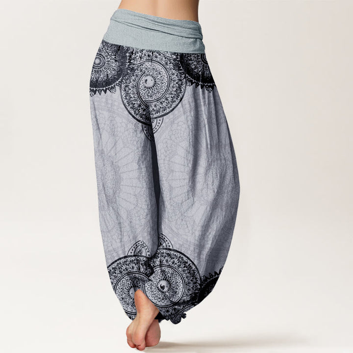 Buddha Stones Pure Cotton Circular Mandala Design Women's Elastic Waist Harem Pants - image 10