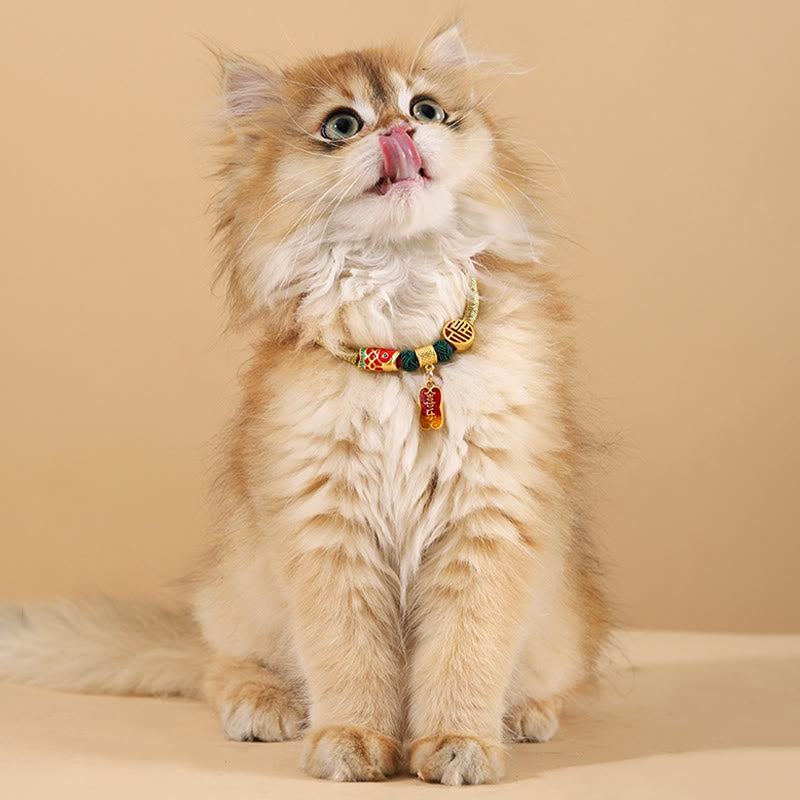 Buddha Stones Metal Pendant Red String Peace Joy Blessing Protection Adjustable Cats Small Dogs Pet Collar - image 8