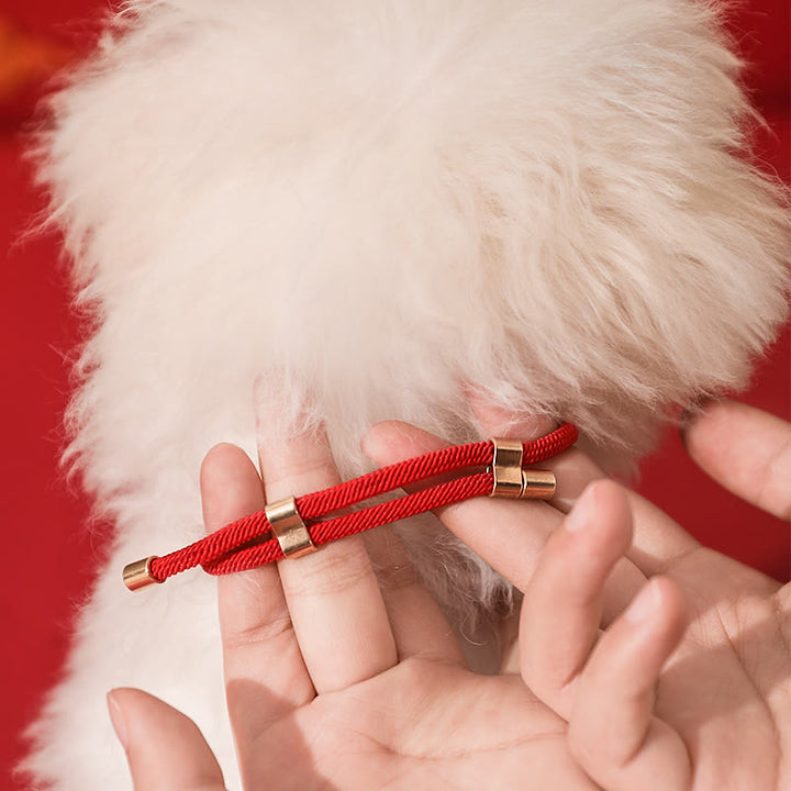 Buddha Stones Metal Pendant Red String Peace Joy Blessing Protection Adjustable Cats Small Dogs Pet Collar - image 10