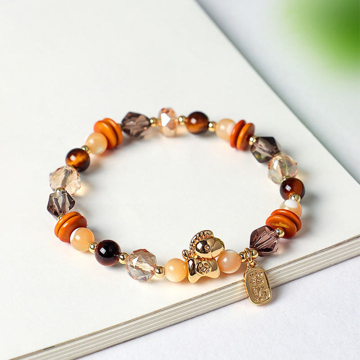 Buddha Stones Tiger Eye Ice Obsidian Pearl Year Of The Horse Lucky Fortune Prosperity Bracelet - image 9