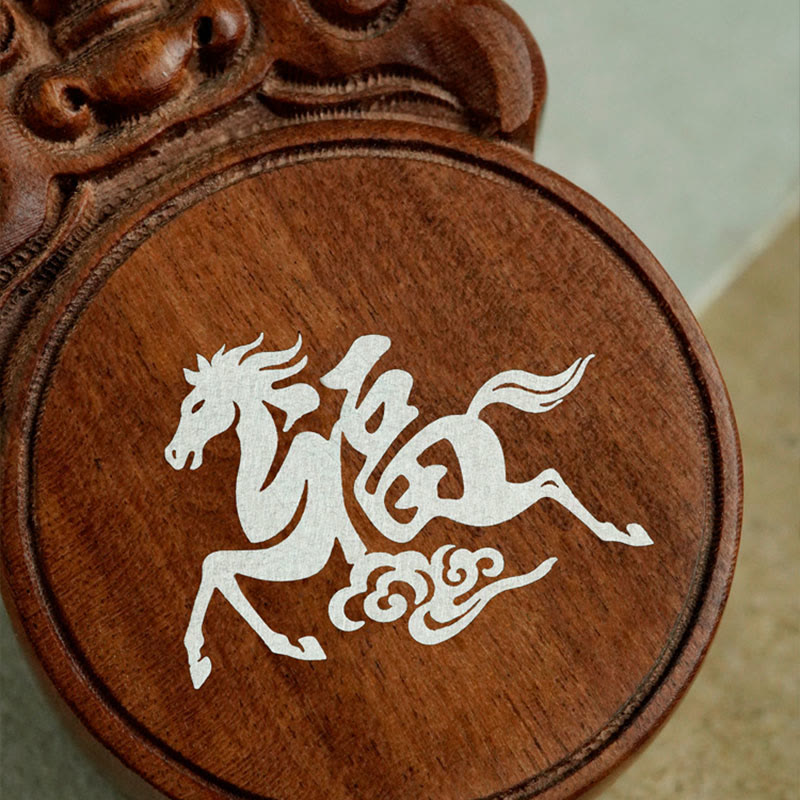 Buddha Stones Year Of The Horse Fu Character Ebony Wood Jujube Wood Balance Necklace Pendants - image 12