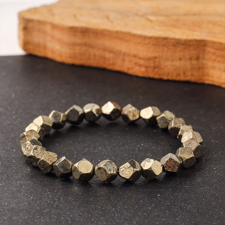Buddha Stones Irregular Beads Pyrite Protection Confidence Bracelet - image 3