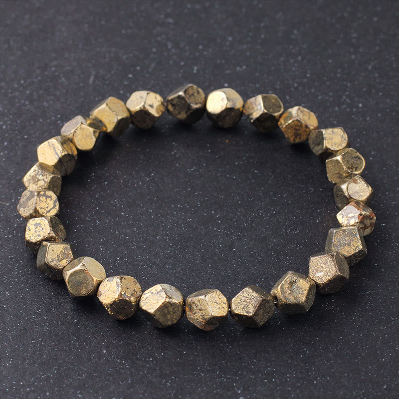 Buddha Stones Irregular Beads Pyrite Protection Confidence Bracelet - Pyrite(Wrist Circumference:15-16 cm) - image 0