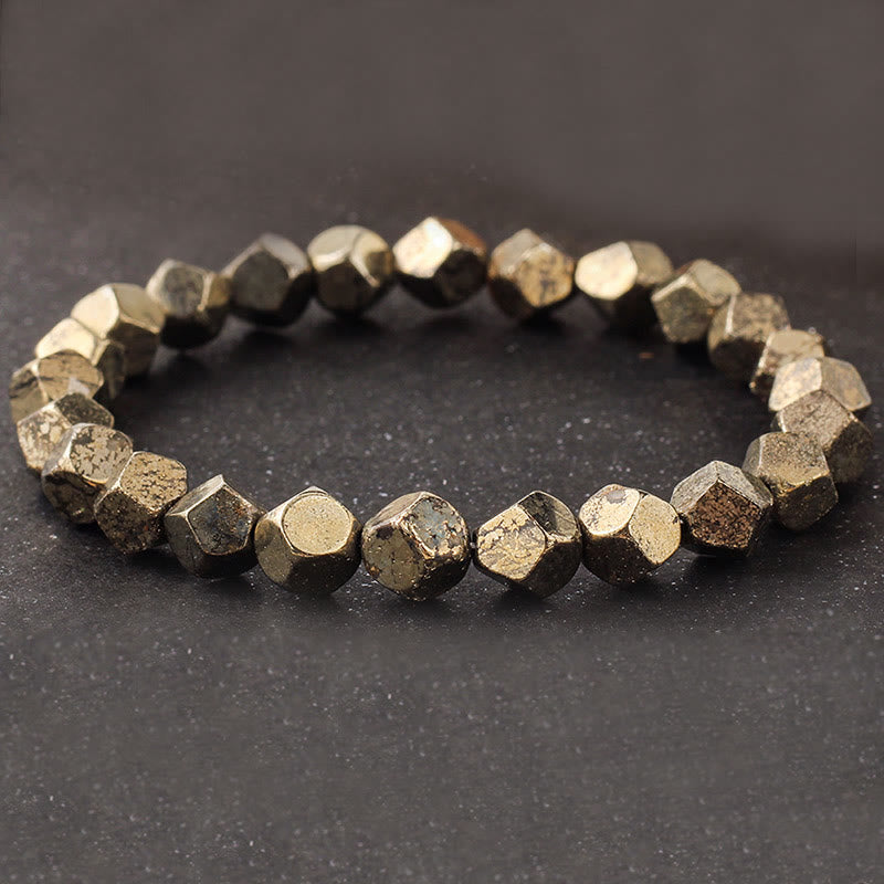 Buddha Stones Irregular Beads Pyrite Protection Confidence Bracelet - image 1
