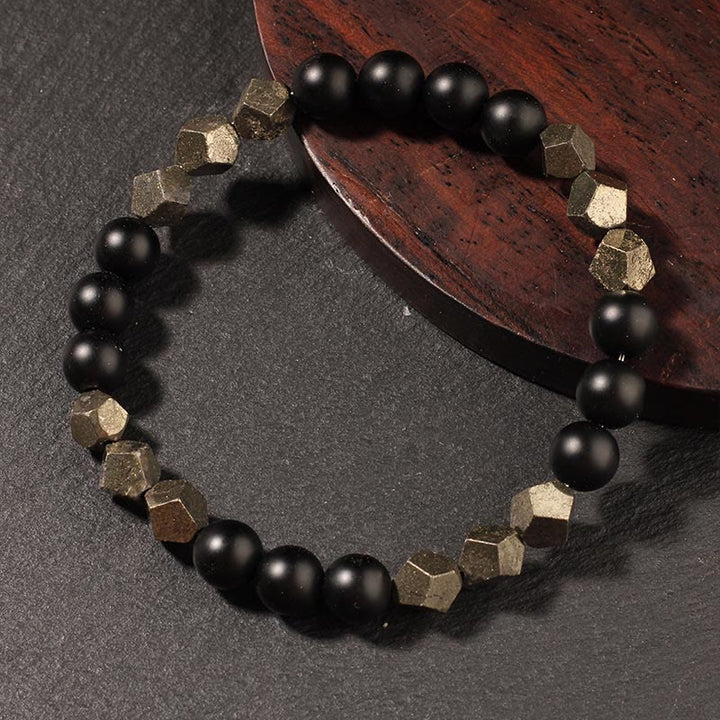 Buddha Stones Pyrite Frosted Stone Confidence Balance Bracelet - image 1