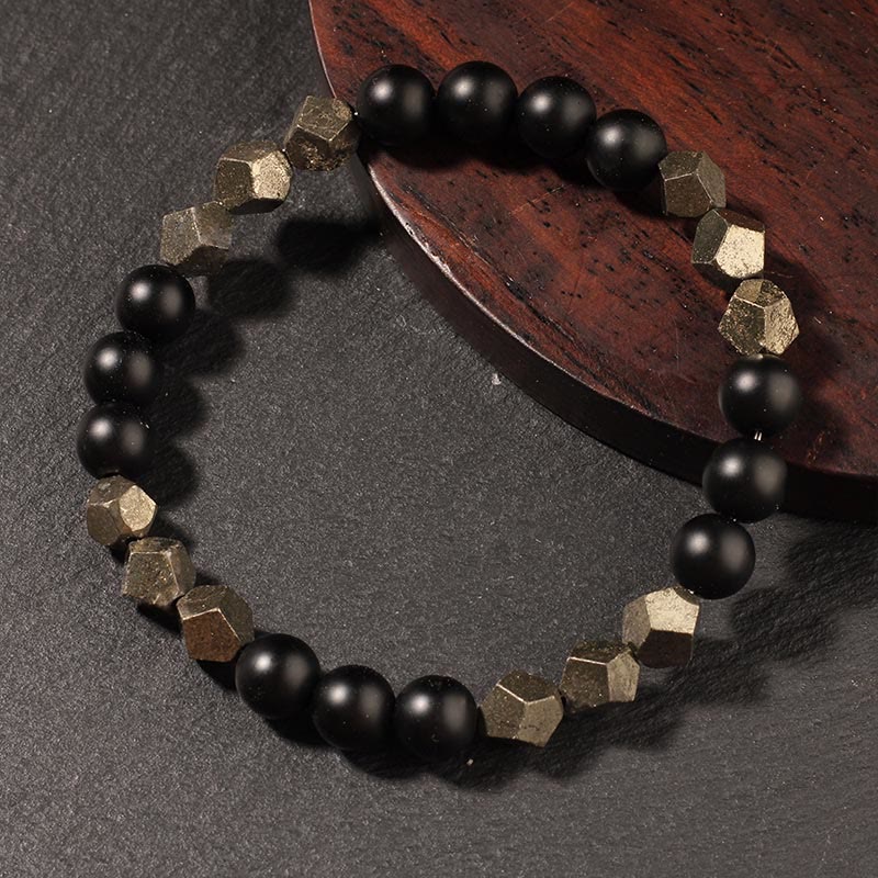 Buddha Stones Pyrite Frosted Stone Confidence Balance Bracelet - image 1
