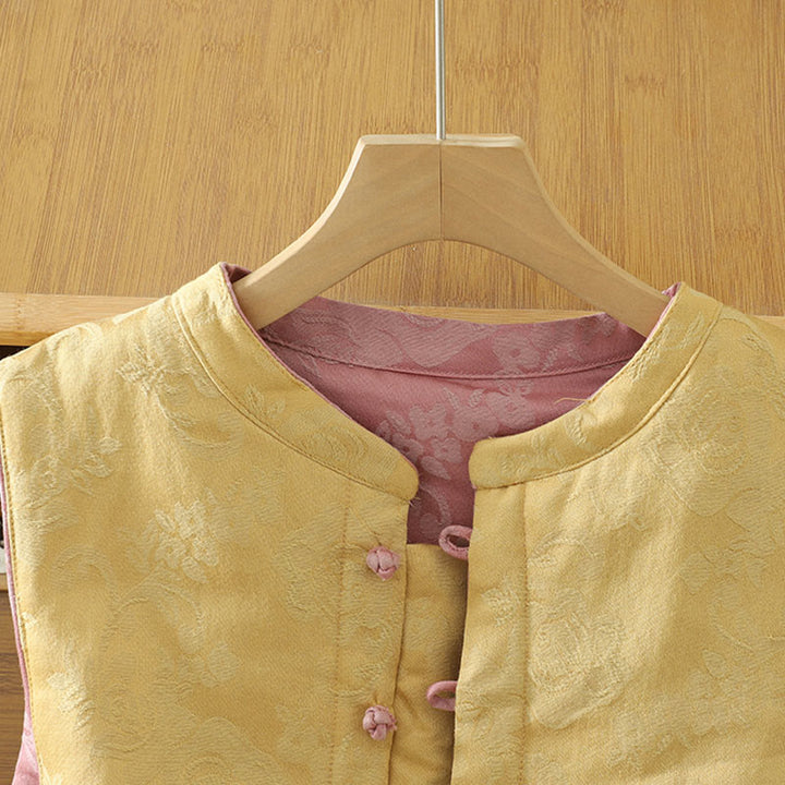 Buddha Stones Flower Pattern Frog-Button Women's Cotton Sleeveless Vest Waistcoat - image 12