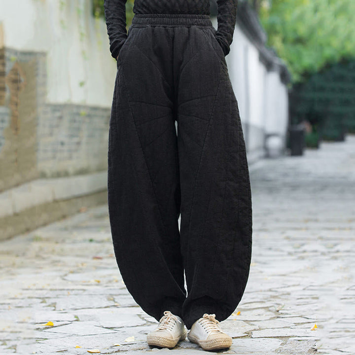 Buddha Stones Plain Cotton Thick Women's 7-8 Length Pants With Pockets - image 15