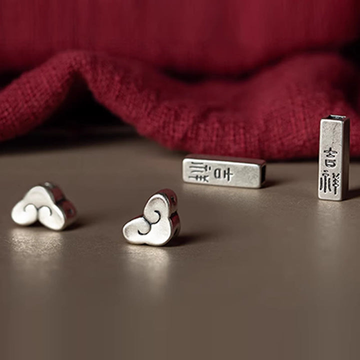 Buddha Stones 925 Sterling Silver Cinnabar Peace Buckle Connection Braid String Bracelet - image 18
