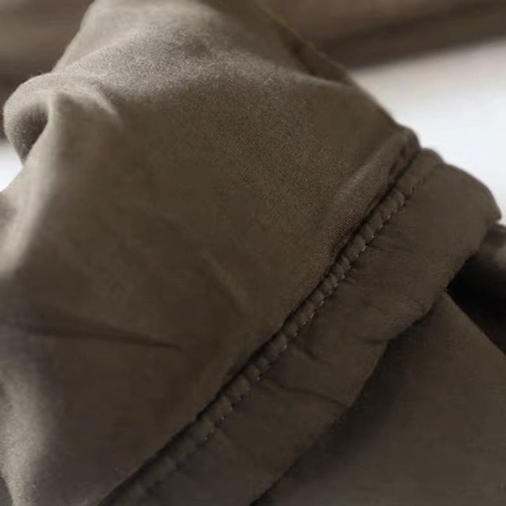 Buddha Stones Plain Color Blocking Cotton Polyester Thick Women's Pants With Pockets - image 6