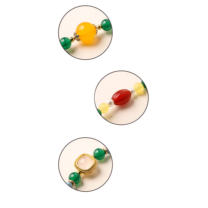 Buddha Stones Peace Buckle Green Agate Power Support Tibet Mala - image 13