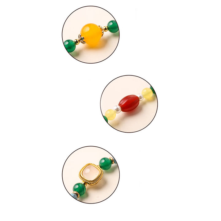 Buddha Stones Peace Buckle Green Agate Power Support Tibet Mala - image 13