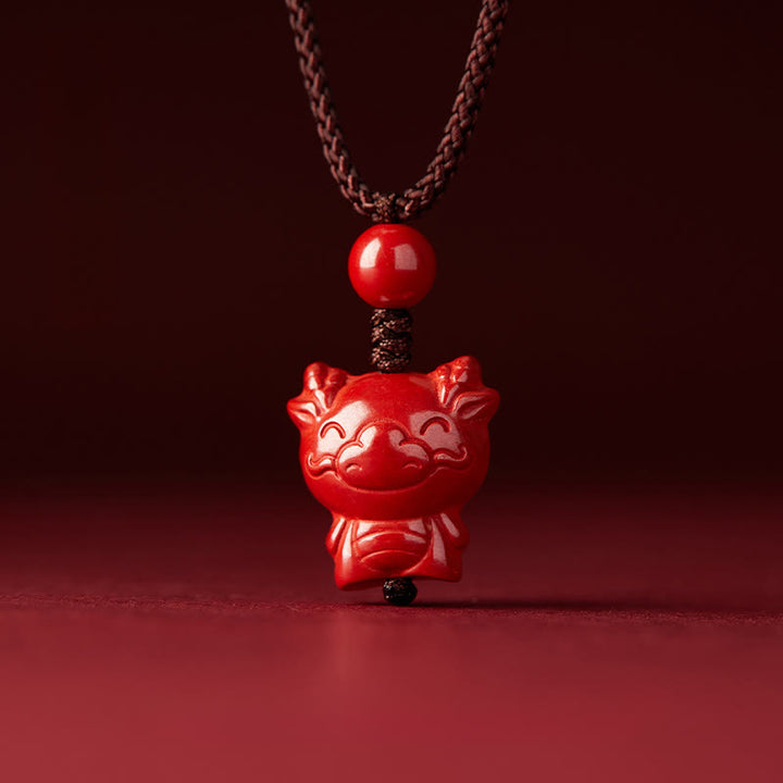 Buddha Stones Year Of The Horse Chinese Zodiac Engraved Design Cinnabar Blessing Rope Necklace Pendants - image 21