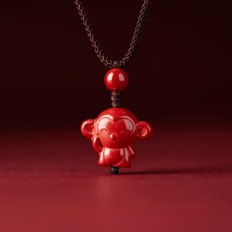 Buddha Stones Year Of The Horse Chinese Zodiac Engraved Design Cinnabar Blessing Rope Necklace Pendants - image 33