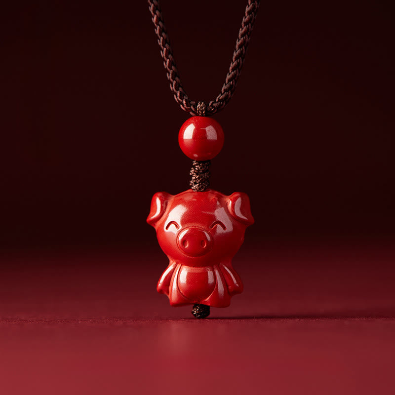 Buddha Stones Year Of The Horse Chinese Zodiac Engraved Design Cinnabar Blessing Rope Necklace Pendants - image 39