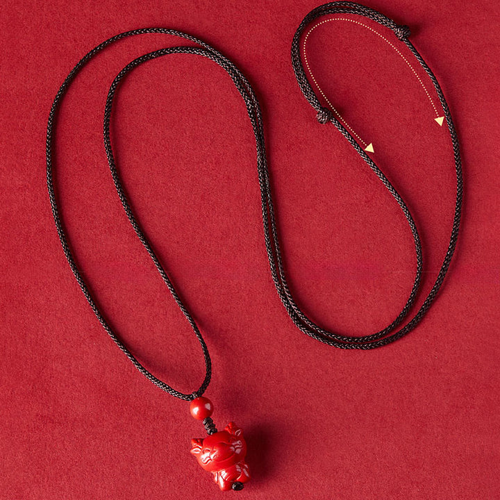 Buddha Stones Year Of The Horse Chinese Zodiac Engraved Design Cinnabar Blessing Rope Necklace Pendants - image 23