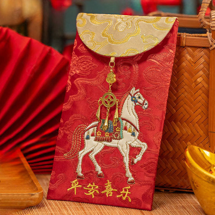 Buddha Stones Chinese Red Envelope Embroidery Peace Joy Year Of The Horse 2026 New Year - Horse Red Envelope - image 0