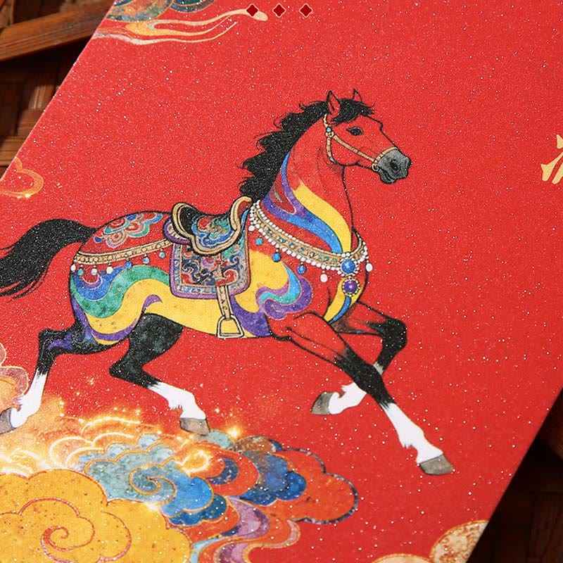 Buddha Stones Year Of The Horse 2026 New Year Blessings 6pcs Chinese Red Envelope - image 6