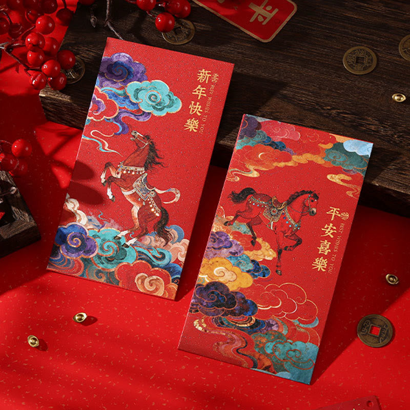 Buddha Stones Year Of The Horse 2026 New Year Blessings 6pcs Chinese Red Envelope - image 9