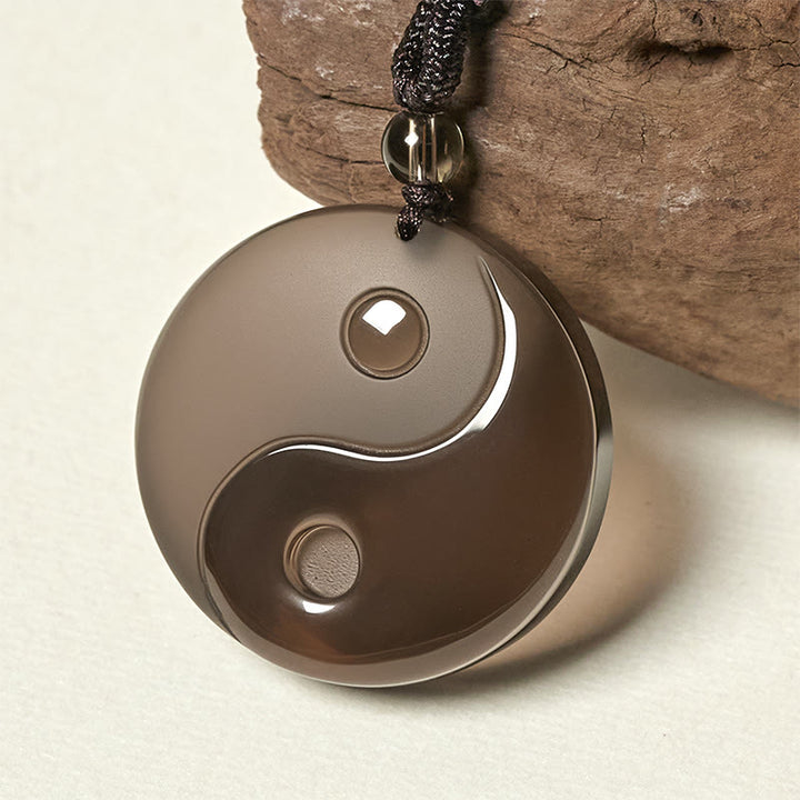 Buddha Stones Black Obsidian Taoism Five Sacred Mountains Nine-Character Mantra Carved Purification Yin Yang Necklace Pendant - image 18
