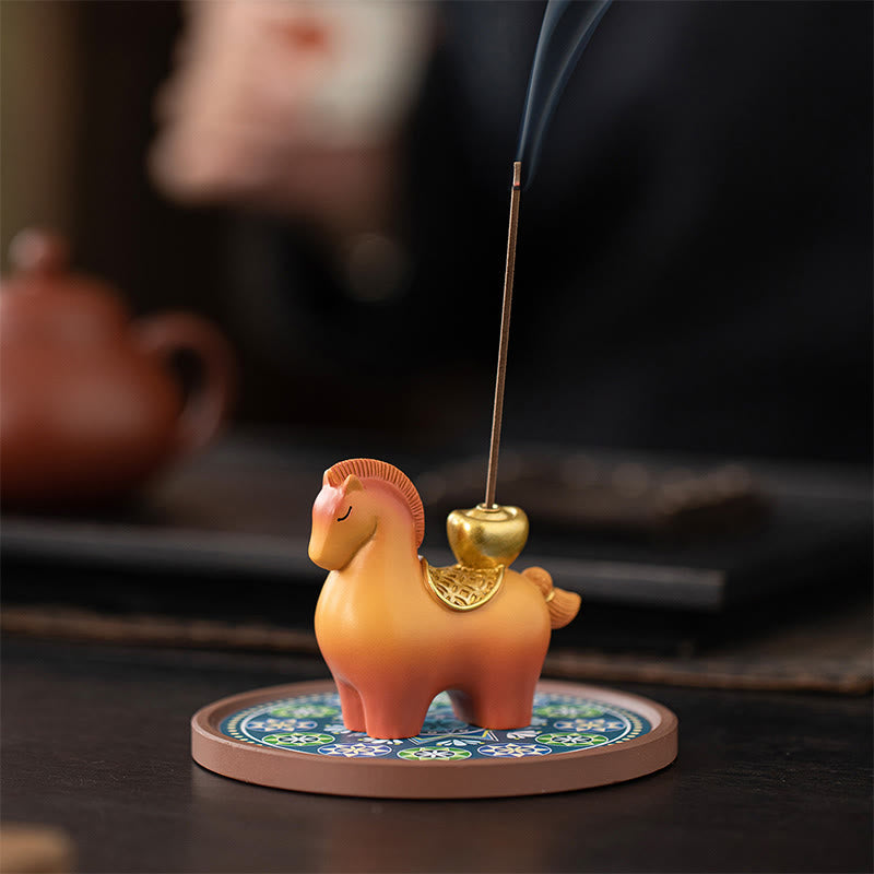 Buddha Stones Year Of The Horse 2026 New Year Ingot Attracting Wealth Home Decoration Incense Burner - image 4